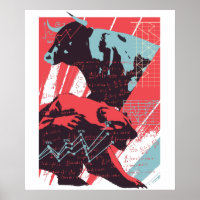 Börsen Bull Bear Poster
