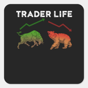 Börsenhändler Geschenke Day Trading Geschenk Markt Quadratischer Aufkleber