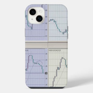 Börsenkartografien in vier Fenstern geöffnet iPhone 14 Plus Hülle