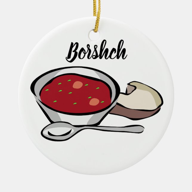 Borshch Keramik Weihnachtsbaum Keramikornament (Vorne)