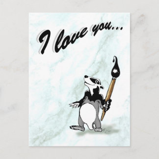 Bortel le blaireau - Je t'aime Carte Postale