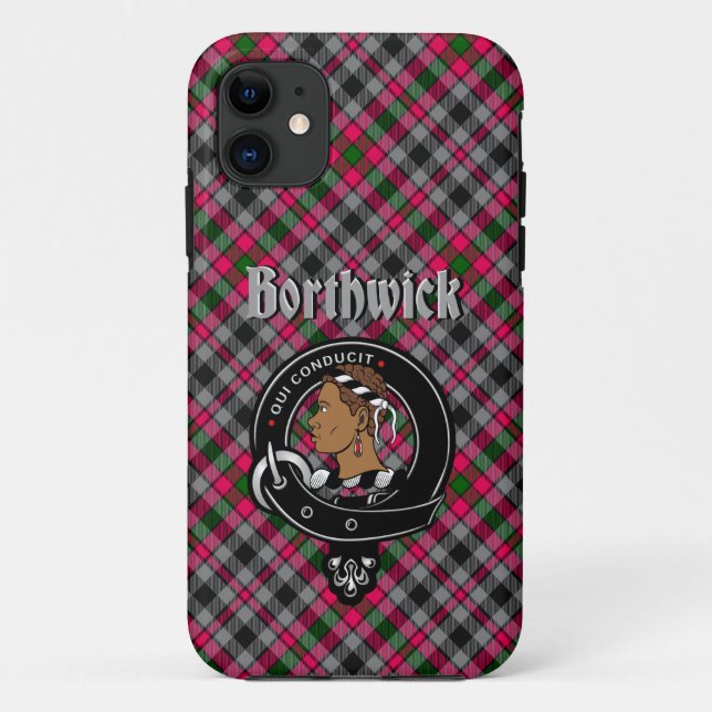 Borthwick Clan Abzeichen & Tartan Phone Case (Rückseite)