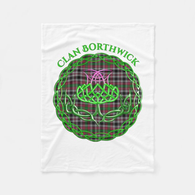 Borthwick Scottish Tartan Celtic Thistle Fleecedecke (Vorderseite)