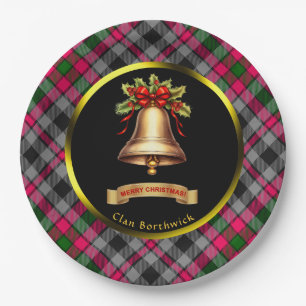 Borthwick Tartan Personalisiert Weihnachten Pappteller