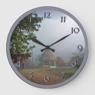 Boruca - Costa Rica Remote Village Backward Clock Große Wanduhr