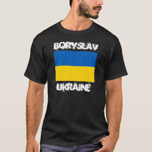 Boryslav, Ukraine mit ukrainischer Flagge T-Shirt