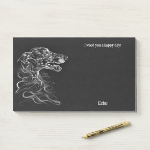 Borzoi Abstrakt Art Dog Name Post-it Klebezettel