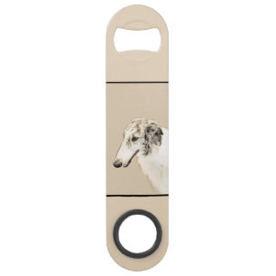 Borzoi (Argent Brindle) Peinture Chien Art origina