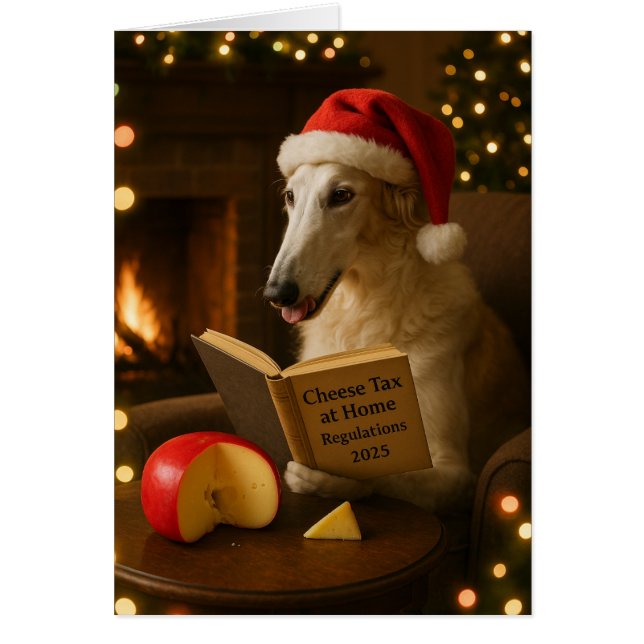 Borzoi 'Cheese Tax' Christmas card (Vorne)