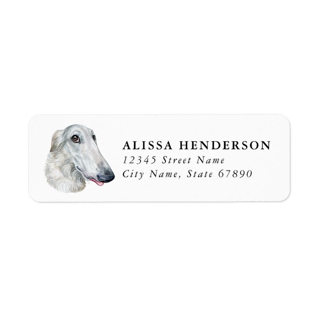 Borzoi Dog Return Address Labels (Vorne)