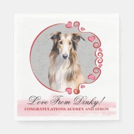 Borzoi Dog Wedding Napkins mit Hunde Foto Serviette