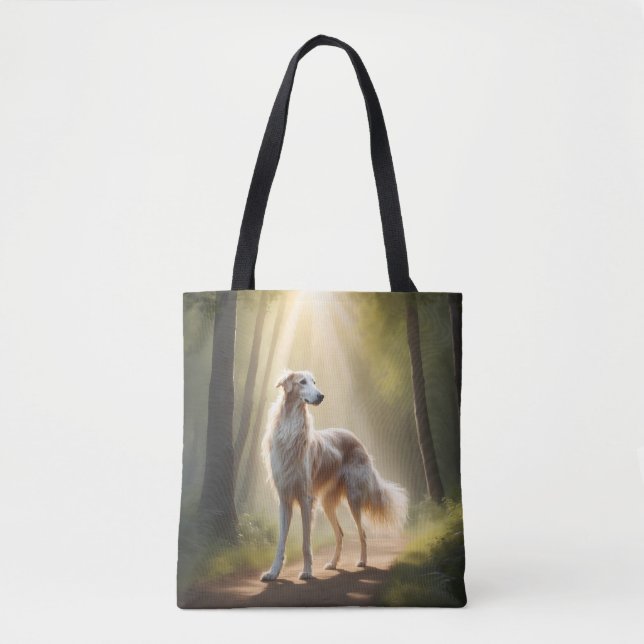 Borzoi Elegante Schultertasse Tasche (Vorderseite)