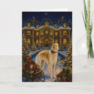 Borzoi-Feiertag Feiertagskarte