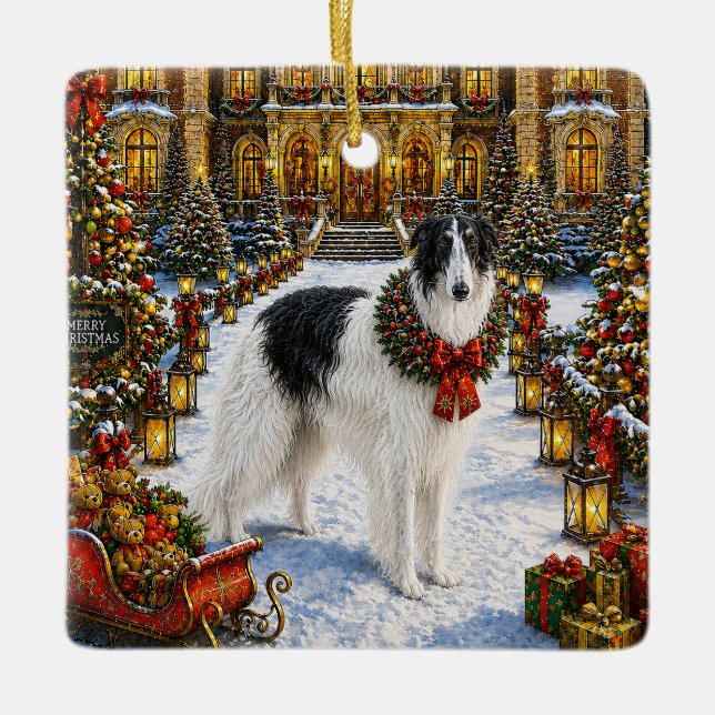 Borzoi-Feiertag  Keramikornament (Vorderseite)