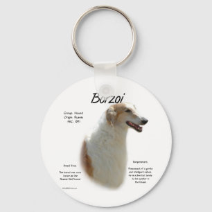 Borzoi-Geschichtsdesign Schlüsselanhänger