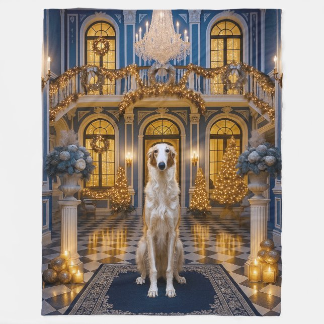 Borzoi Holiday  Fleecedecke (Vorderseite)