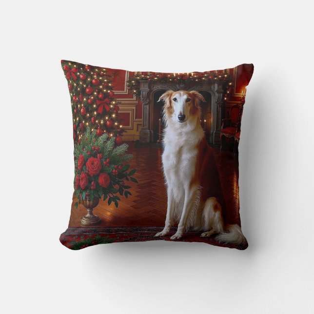 Borzoi Holiday  Kissen (Vorderseite)