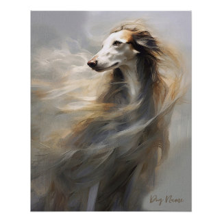 Borzoi Hund im Wind 2001 - Yacobsen Derosana Poster