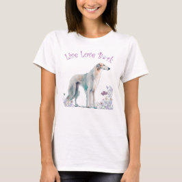 Borzoi Hund Mama Floral T-Shirt