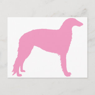 Borzoi-Hund (rosa) Postkarte