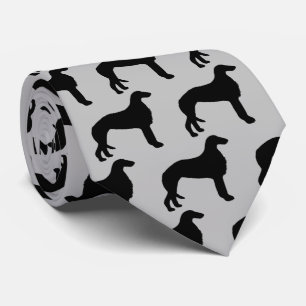 Borzoi Hund Silhouette Krawatte