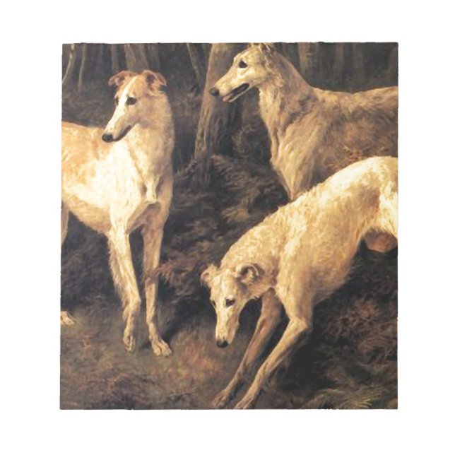 Borzoi im Wald Notizblock (Vorderseite)