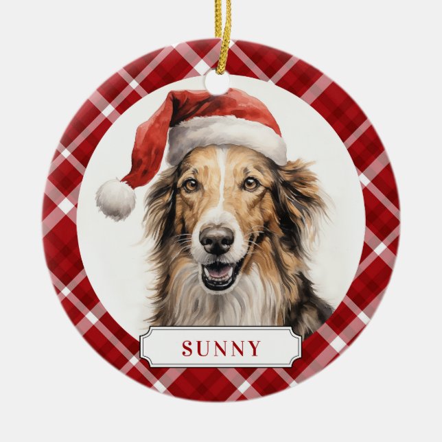 Borzoi Keramik Circle Ornament (Vorne)