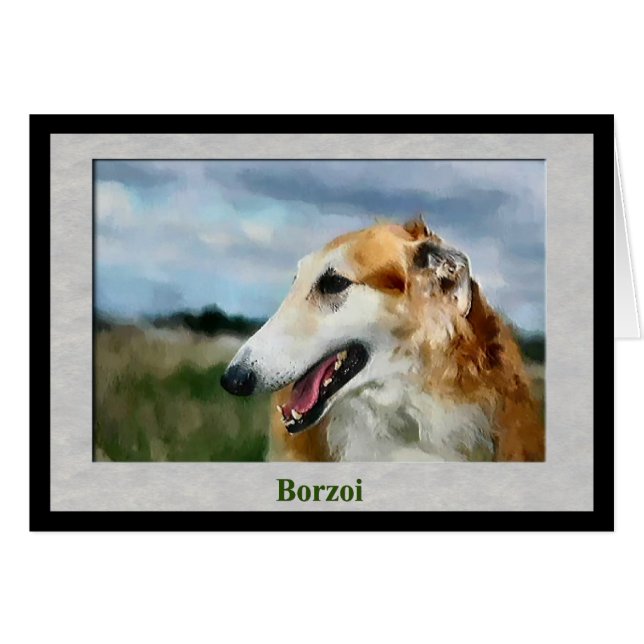 Borzoi Kunstgeschenke (Vorderseite (Horizontal))