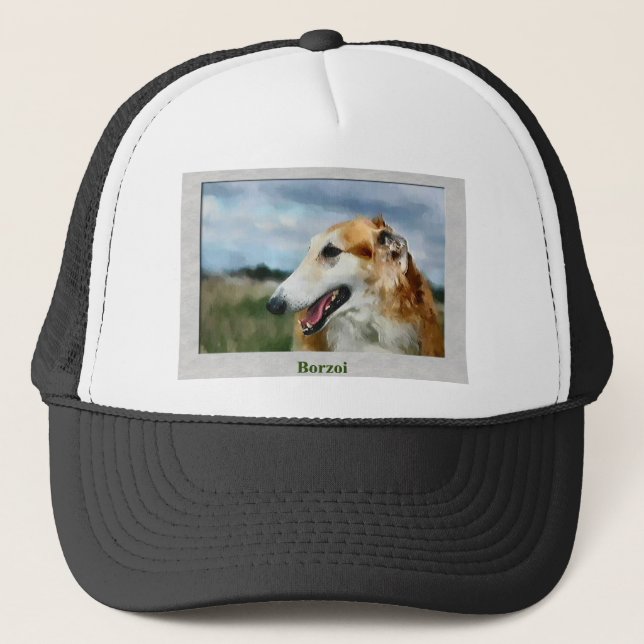Borzoi Kunstgeschenke Truckerkappe (Vorderseite)
