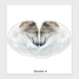 Borzoi Liebe Die Ausschneiden Vinyl Sticker