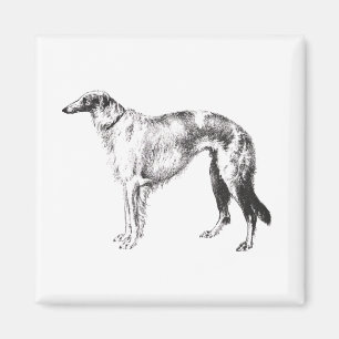 Borzoi Martynow Radierung Magnet