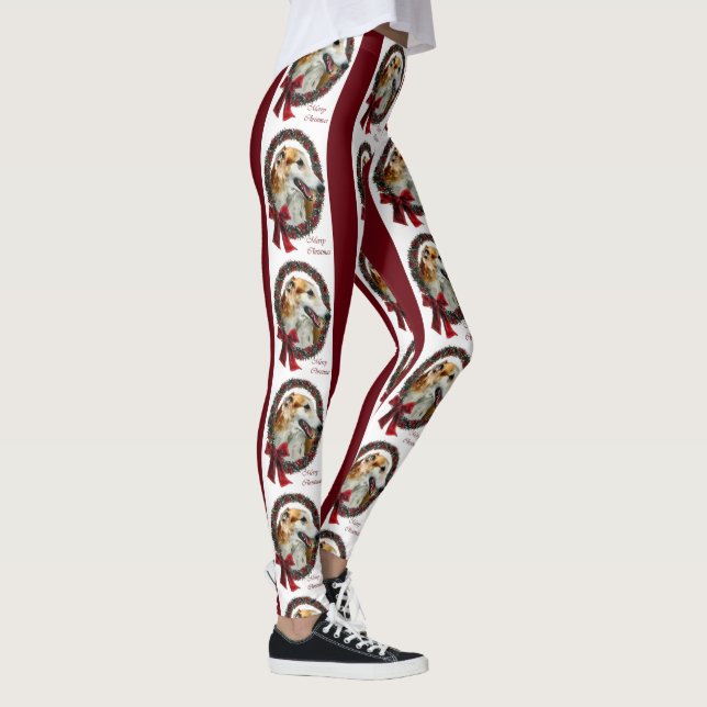 Borzoi Merry Christmas Leggings (Rechts)