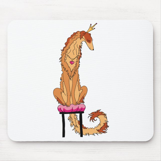 Borzoi-Prinzen Red und Gold Mousepad (Vorne)