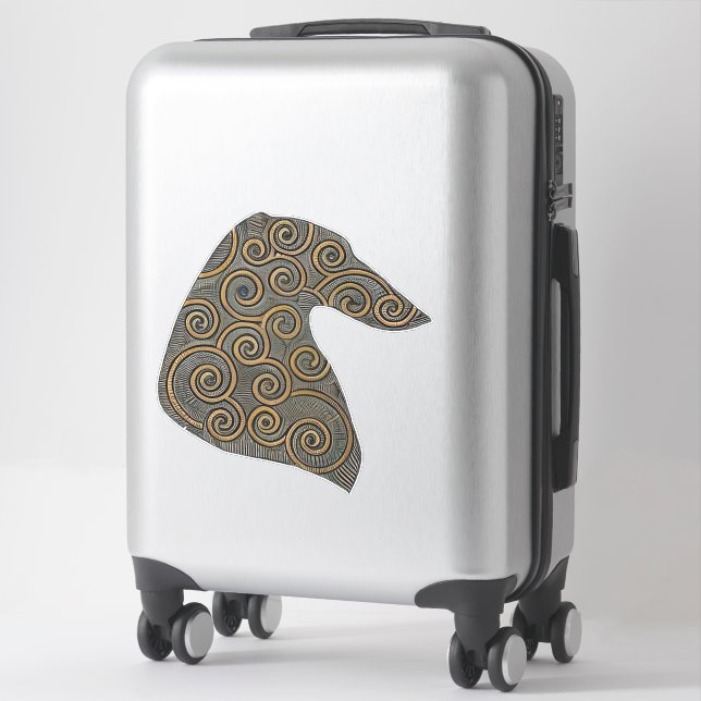 Borzoi Profil Die Ausschneiden Vinyl Sticker (Koffer)