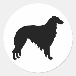 Borzoi Runder Aufkleber