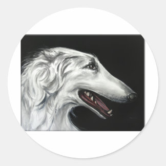 Borzoi Runder Aufkleber