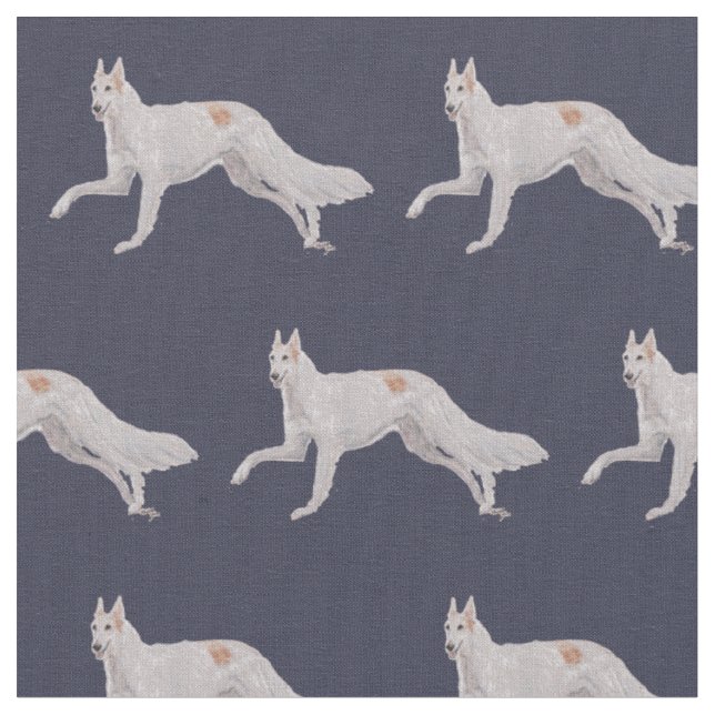 Borzoi Russischer Wolfhound Hund Kunstwerk Stoff (Nahaufnahme)
