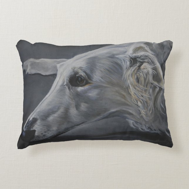 Borzoi Russischer Wolfhound-Hundeschwalbe Dekokissen (Vorderseite)