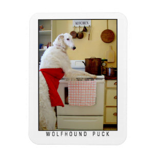 Borzoi Russischer Wolfshund "Wolfshund Puck" Hund Magnet