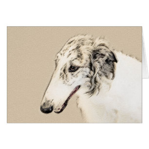 Borzoi (Silber Brindle) Malerei Original Dog Art