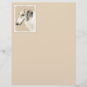 Borzoi (Silber Brindle) Malerei Original Dog Art