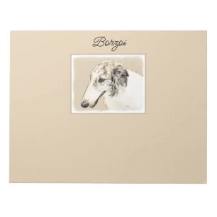Borzoi (Silber Brindle) Malerei Original Dog Art Notizblock
