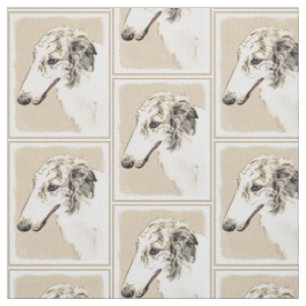 Borzoi (Silver Brindle) Malerei Original Hundekuns Stoff