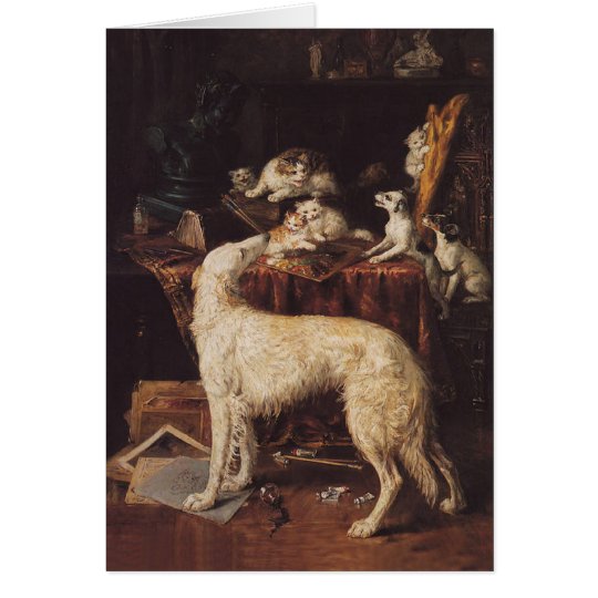 Borzoi-und Katzen-Karte Karte