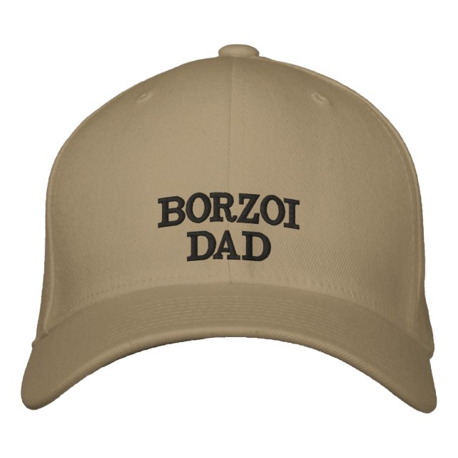 Borzoi-Vater gestickter Hut (Vorderseite)