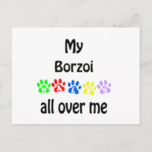 Borzoi Walks Design Postkarte