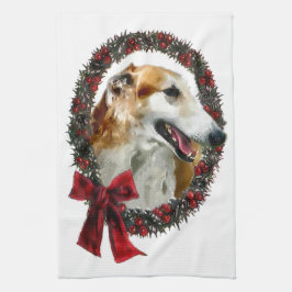 Borzoi Weihnachten Geschirrtuch