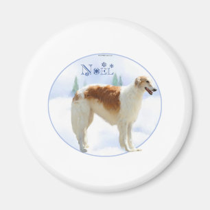 Borzoi-Weihnachten Magnet