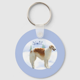Borzoi-Weihnachten Schlüsselanhänger