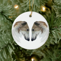 Borzoi-Weihnachtsbaumanhänger